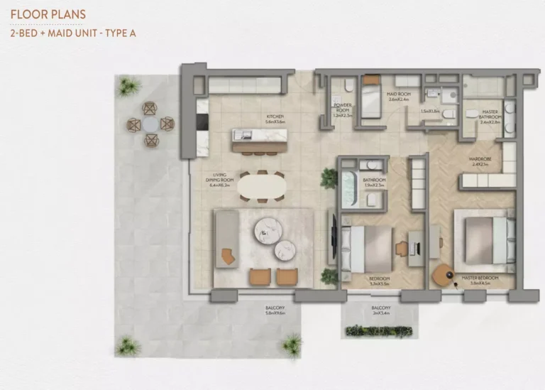 2 bedroom floor plan a