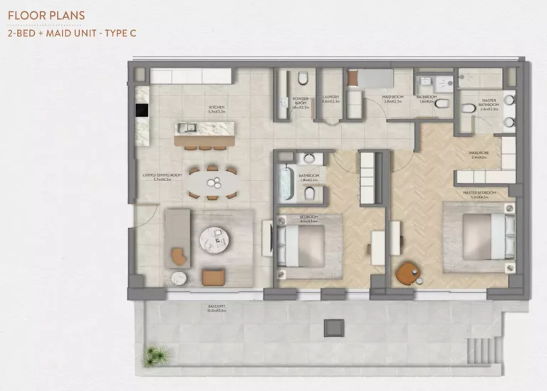 2 bedroom floor plan c