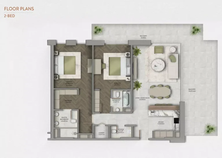 2 bedroom floor plan a