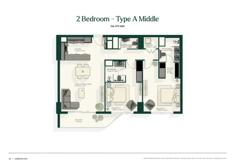 2 bedroom type a middle