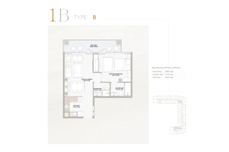1 bedroom plan