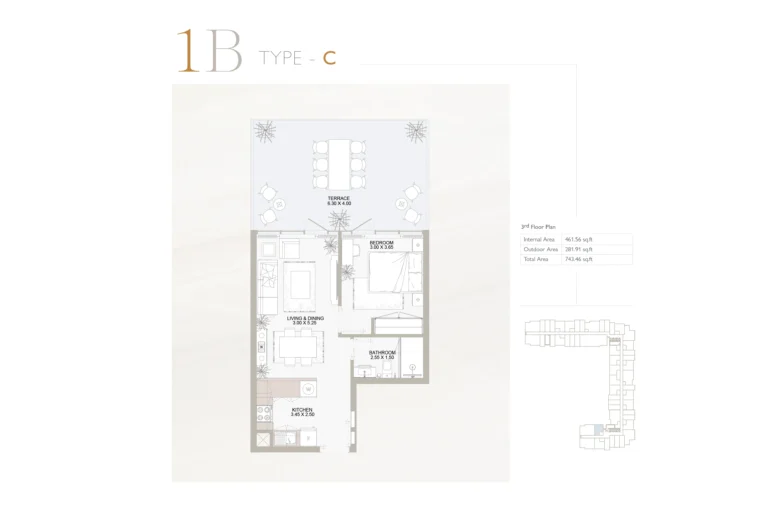 1 bedroom plan