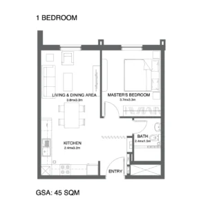 1 bedroom plan