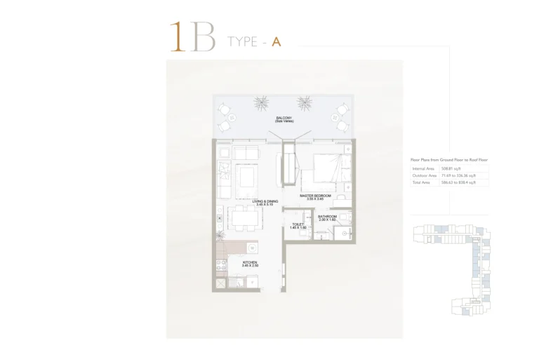 1 bedroom plan