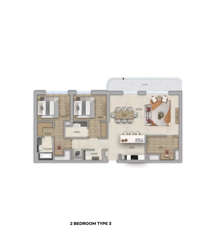 2 bedroom plan type 3