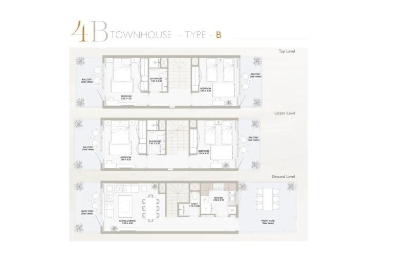 4 bedroom plan townhouse