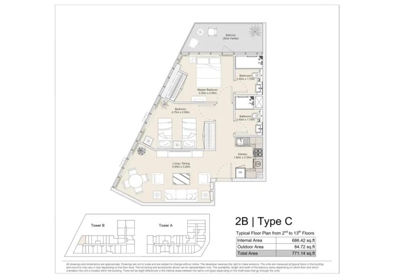 2 bedroom plan