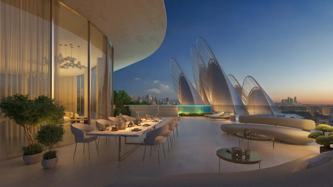 mandarin oriental residences saadiyat aldar properties balcony night