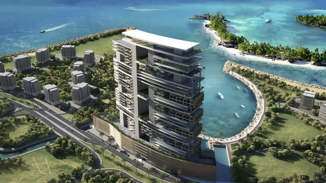 radiant marina towers aerial view