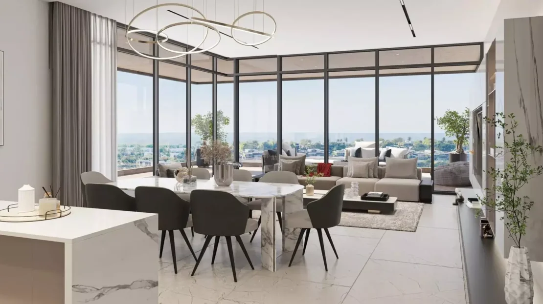 reem hills apartments by q properties dining living area