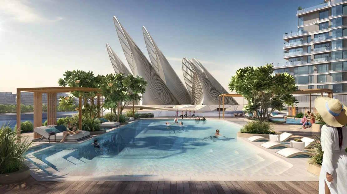 The Source II by Aldar Properties in Saadiyat pool view