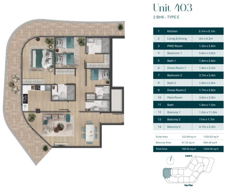 2 bedroom plan pelagia