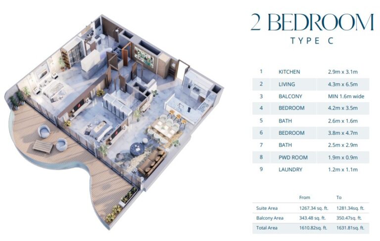 2 bedroom plan aqua arc