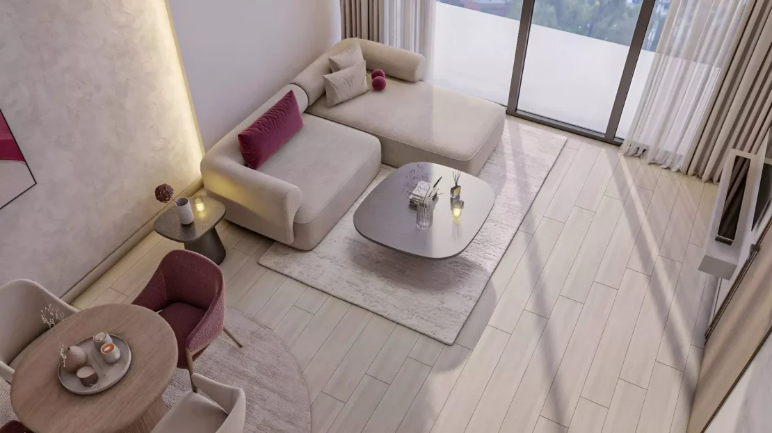 aquino at al marjan island by bnw developments living room top view