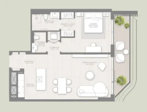 1 bedroom floor plan