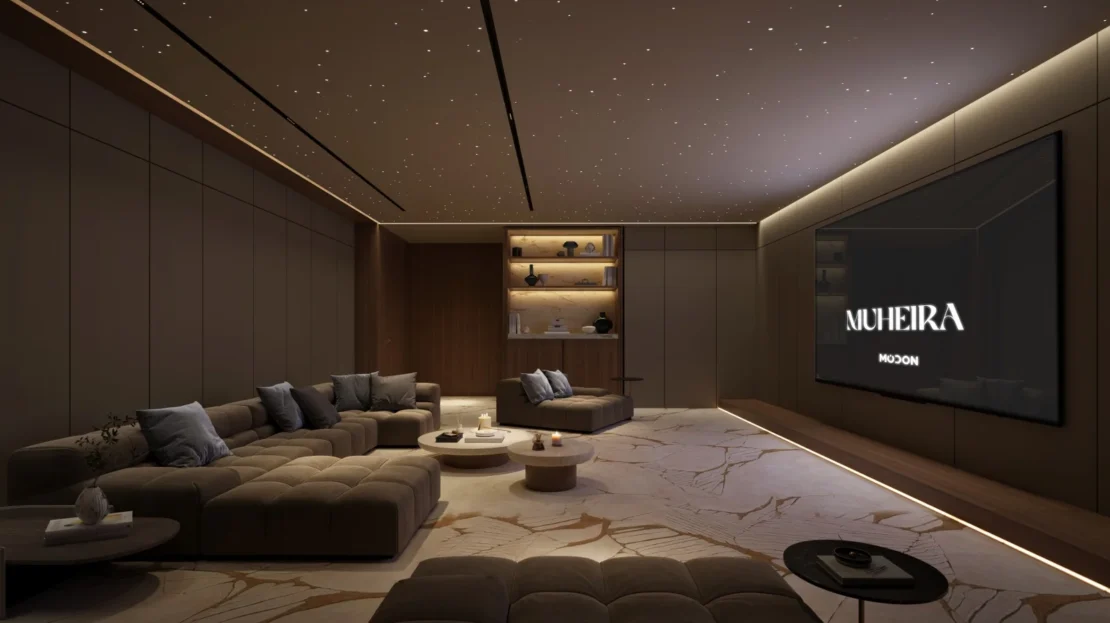 muheira modon in reem island cinema room