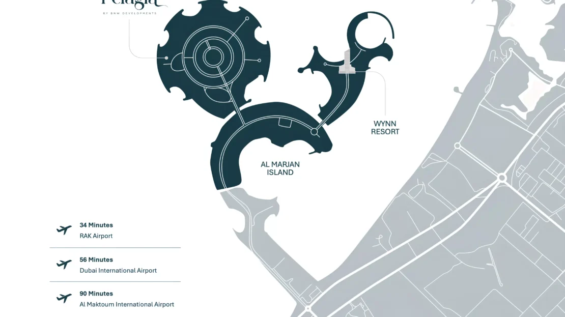pelagia at al marjan island by bnw developments map view
