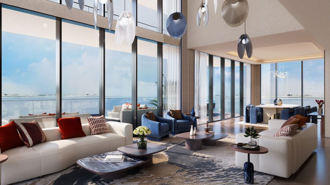 Seamont Residences – Autograph Collection by Marriott living area
