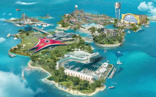 yas island aerial view