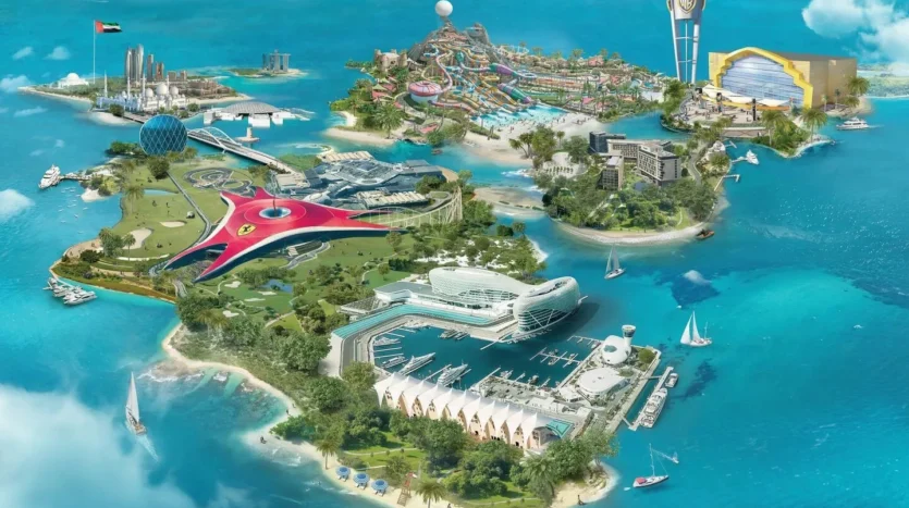 yas island aerial view