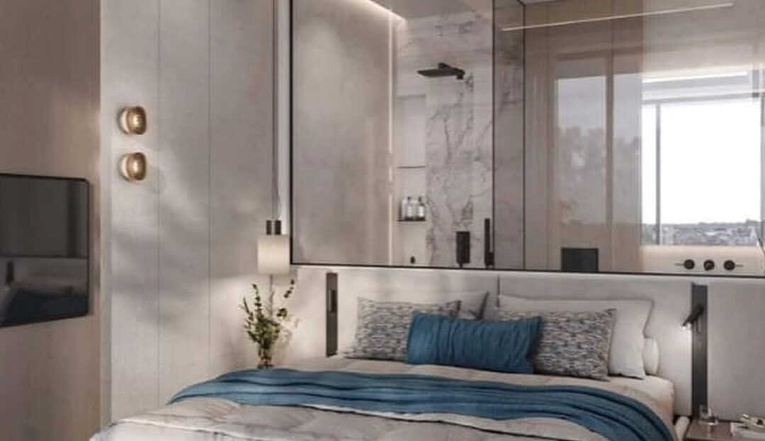 bab al qasr canal view residence in al raha bedroom