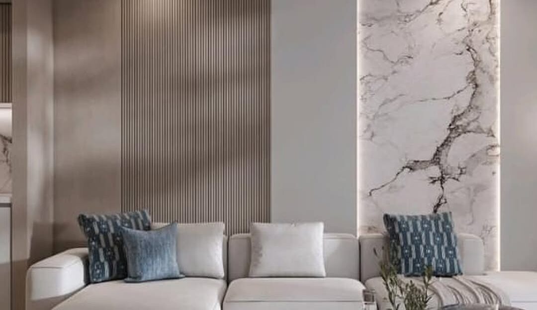 bab al qasr canal view residence in al raha living room