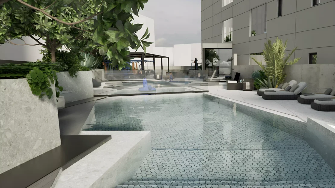 esplora by bnw developments at jumeirah village circle pool view