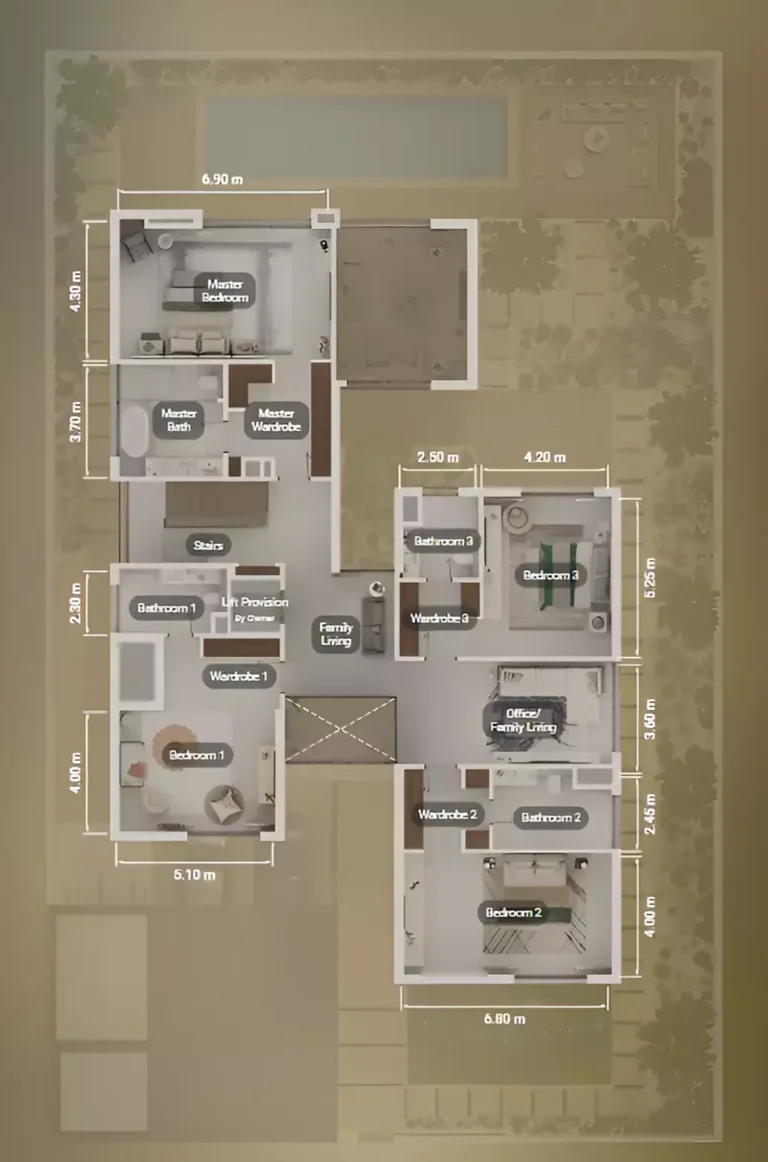 5 bedroom apartment plan upper floor