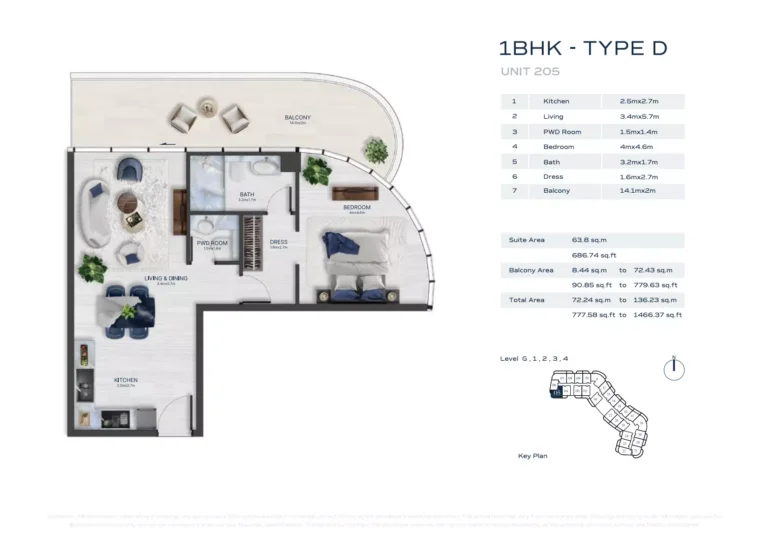 fashion tv acacia at al marjan island ras al khaimah 1 bedroom plan