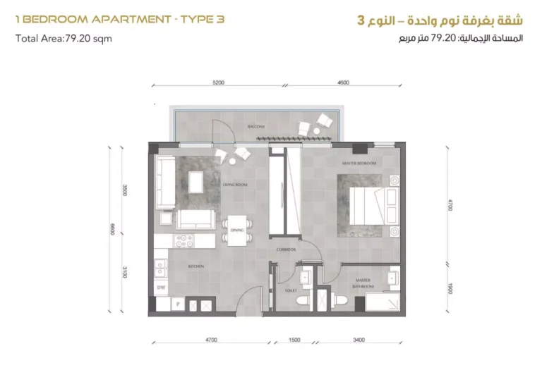 1 bedroom plan