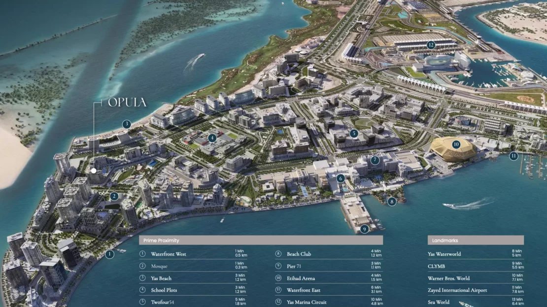 opula residence by dhb properties in yas island master plan