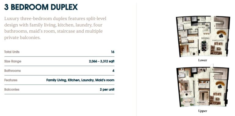 radiant elite tower 3 bedroom duplex plan