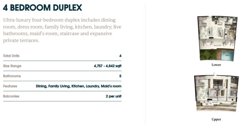 radiant elite tower 4 bedroom duplex plan
