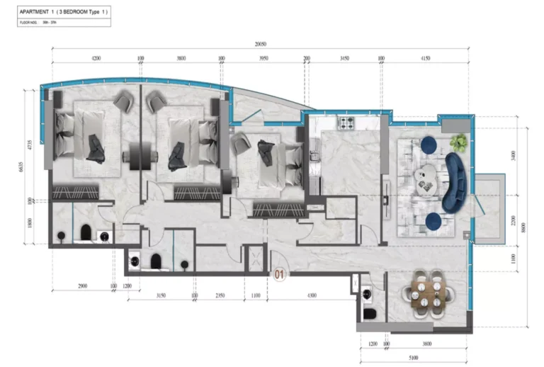 3 bedroom plan