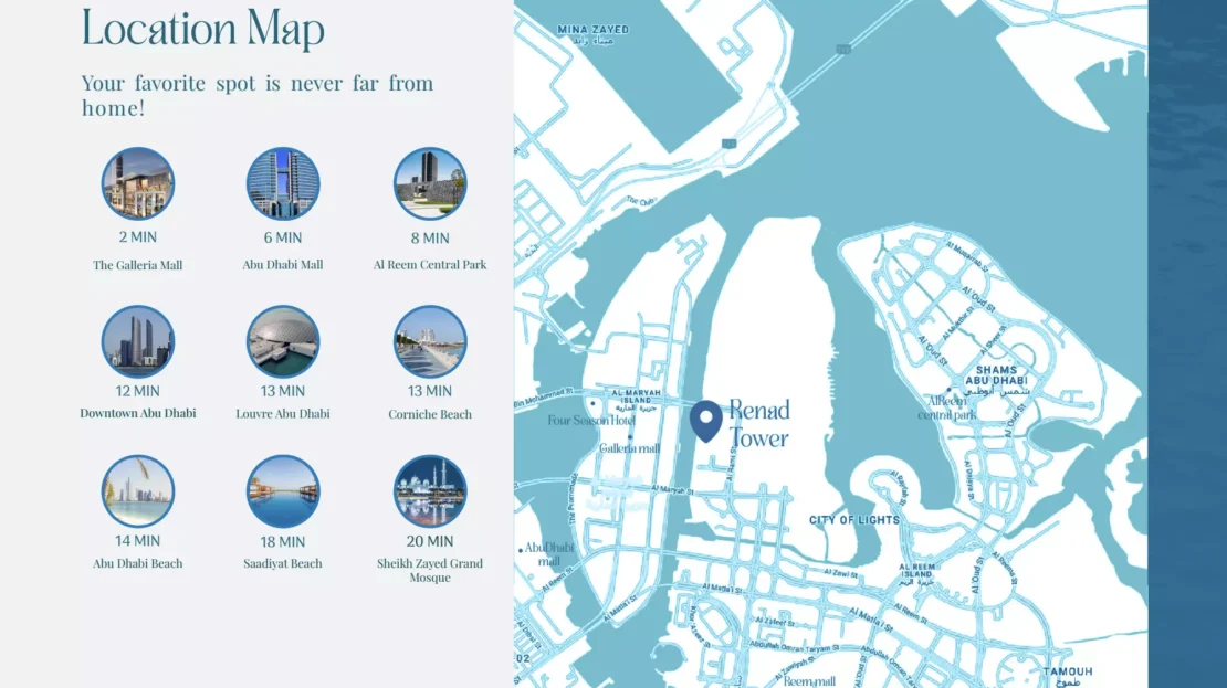renad tower by tiger properties location map
