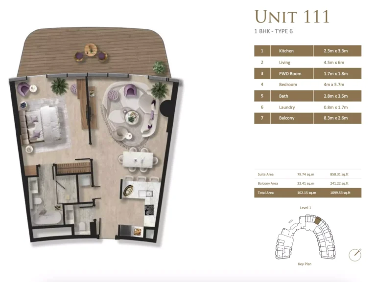 1 bedroom layout