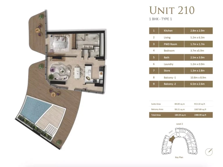 1 bedroom layout