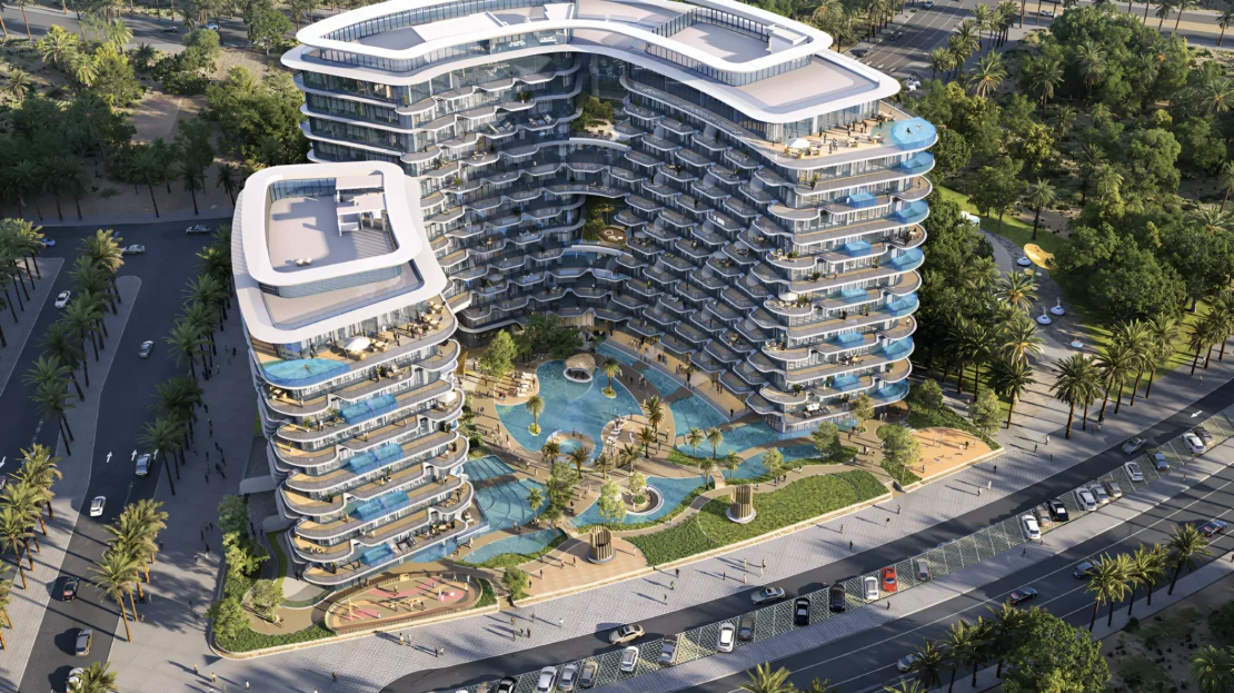 taj wellington mews on al marjan island by bnw developments aerial view