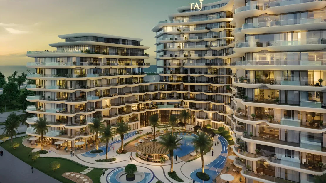 taj wellington mews on al marjan island by bnw developments side view