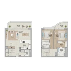 fahid beach terraces 2 bedroom duplex plan