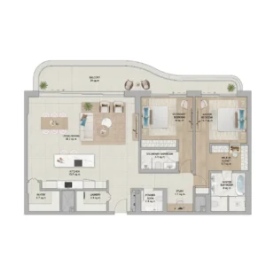 fahid beach terraces 2 bedroom plan