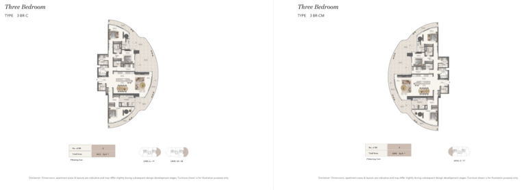3 bedroom unit layout