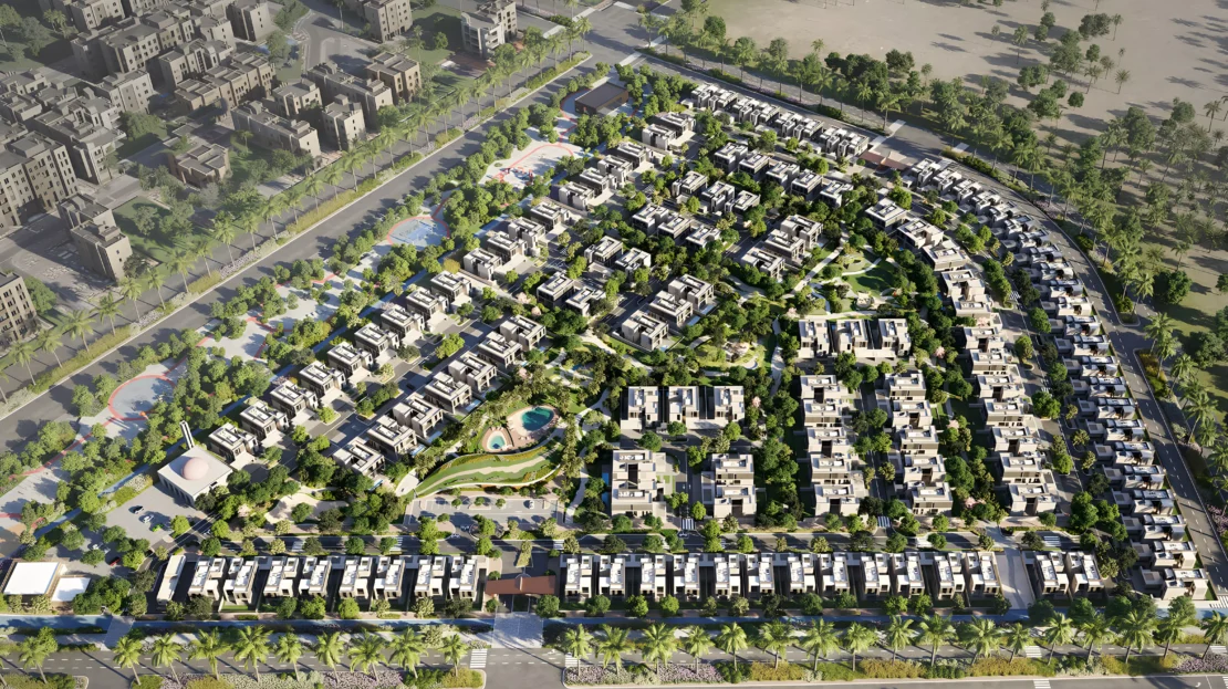 Fay Gardens at Fay Hills Masdar City, Abu Dhabi aerial view