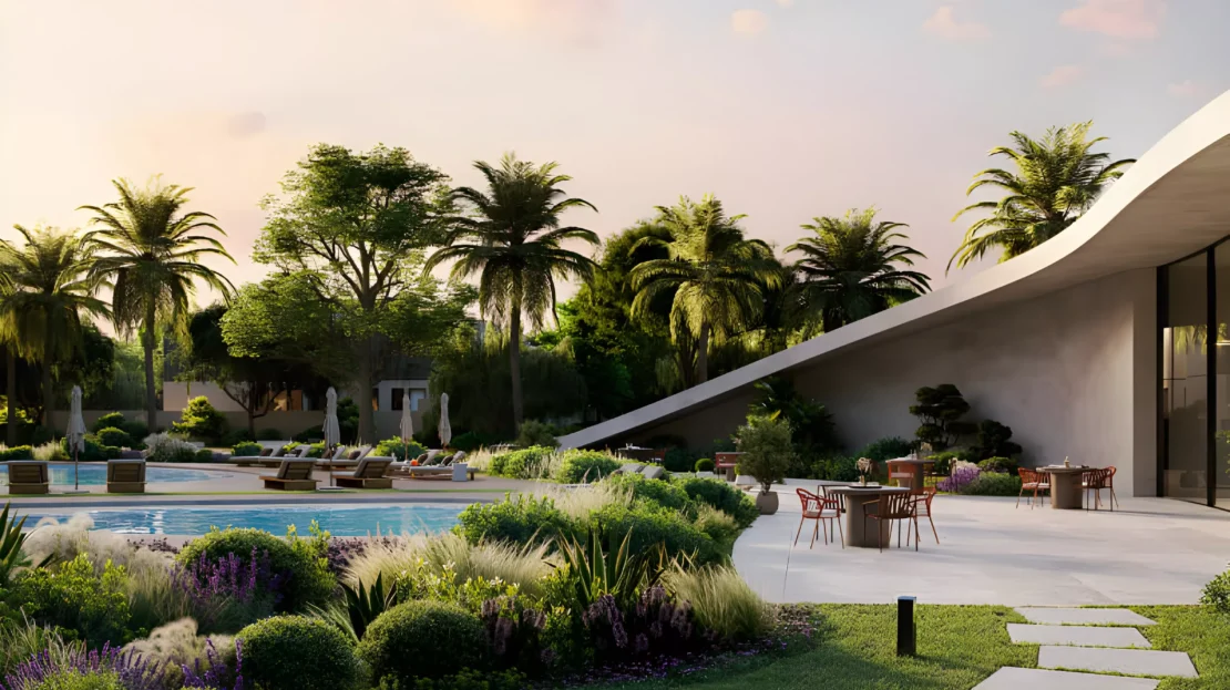 Fay Gardens at Fay Hills Masdar City, Abu Dhabi pool view