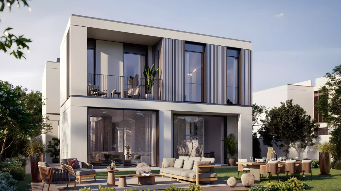 Fay Gardens at Fay Hills Masdar City, Abu Dhabi villa rear