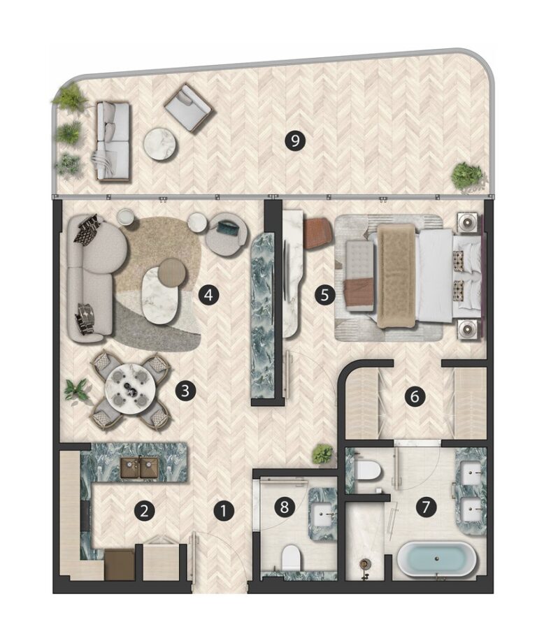 Hilton Residences Al Raha Beach 1 bedroom