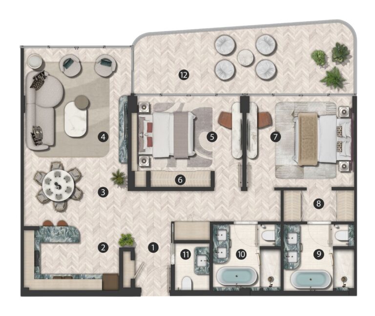 Hilton Residences Al Raha Beach 2 Bedroom