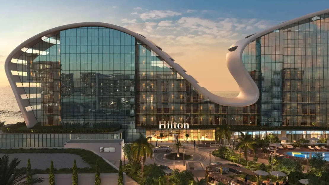 Hilton Residences Al Raha Beach front view