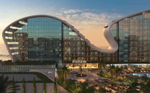 Hilton Residences Al Raha Beach front view
