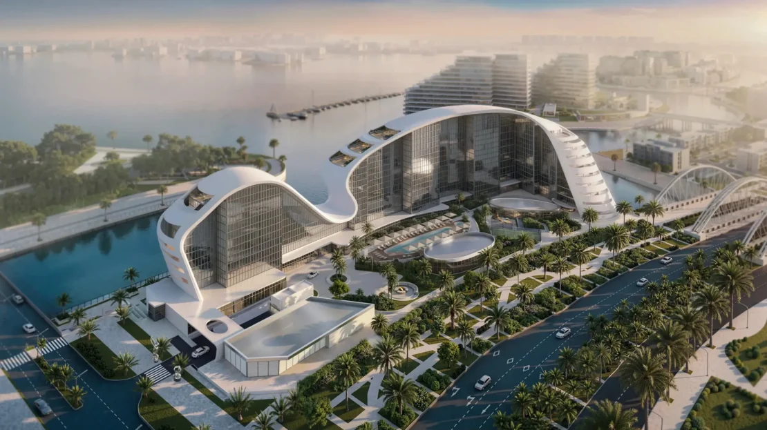 Hilton Residences Al Raha Beach rear view